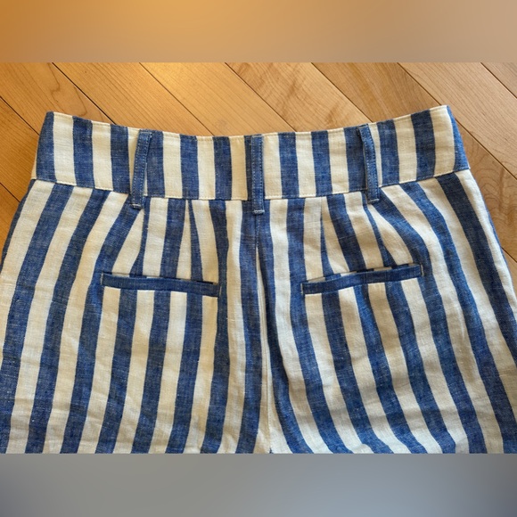 BODEN: 100% Linen- Classic Blue& White Striped Pants - Size 6R - Picture 5 of 9